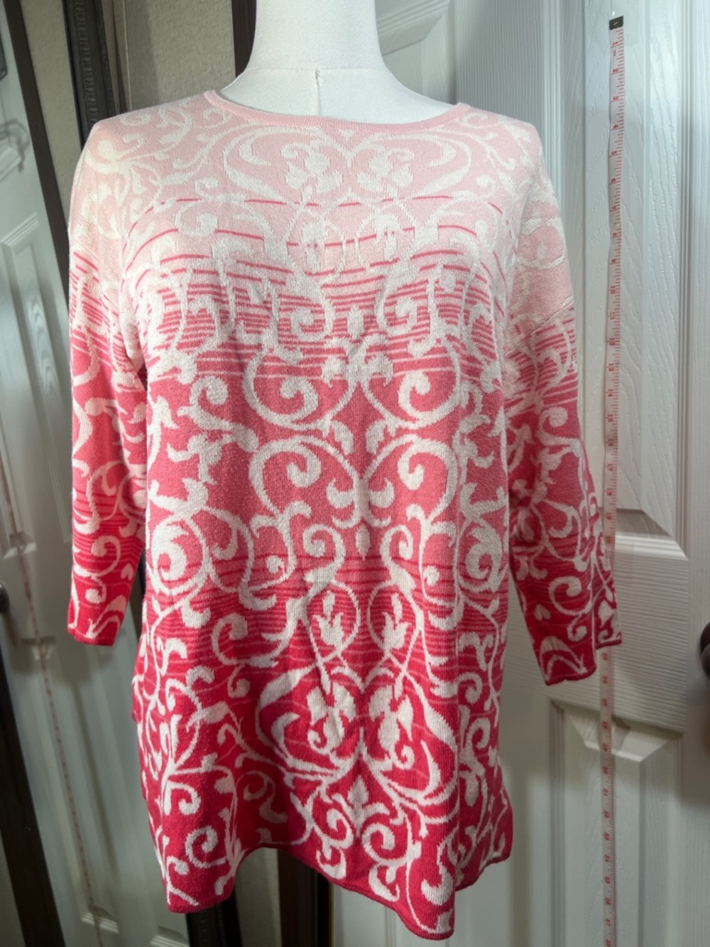 Lauren Michelle Pink and Ivory Ombre Knit Top